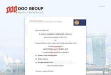 Doo Financial旗下实体公司获新加坡金融管理局资本市场服务牌照