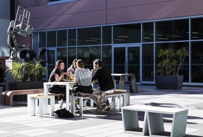 UTS students enjoy the green space at the university’s Peter Johnson building. Photo by Andrew Worssam.