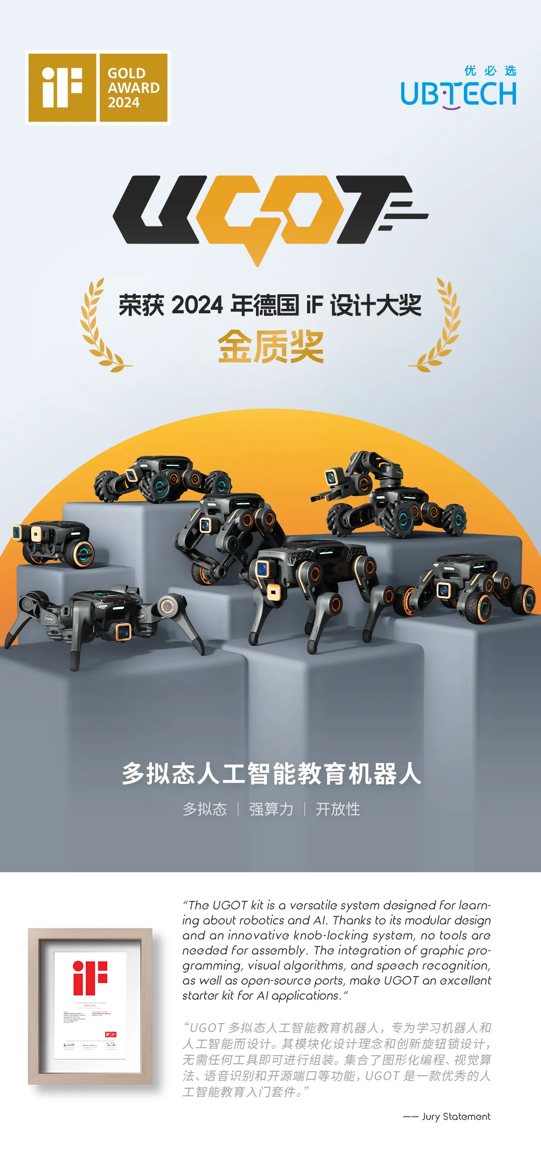  2024 年 iF金质奖 UGOT robot 专访：如何设计出创新且具有市场竞争力的AI教育机器人