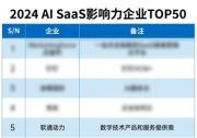 软通动力成功入选2024 AI SaaS影响力企业TOP50